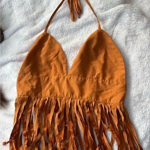 Kids Orange Fringe One Piece